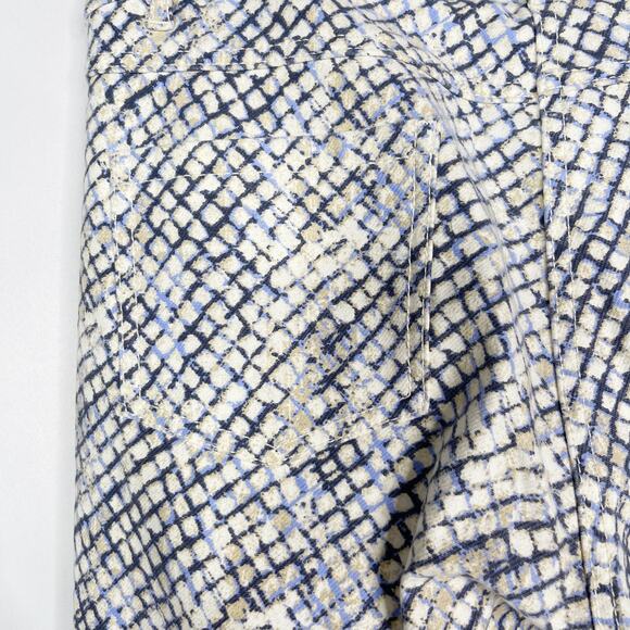 J McLaughlin Size 4 Cream Blue Lexi Skinny Jeans Snakeskin Print Cotton Stretch - Picture 9 of 12